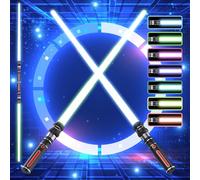 Lightsaber for Kids 2 Pack, Light Saber LED Sword with Sound Effects, Retractable Extendable Star Wars Cosplay Party Favors Role Play Gift for Boys Girls