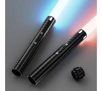 Lightsaber for Kids & Adults, USB-C Charging, 15 RGB Colors, 2-in-1 Dueling Lightsaber with 4 Modes, Metal Handle & Durable Sword, Laser Sword Set (2 Pieces) (2 Black)