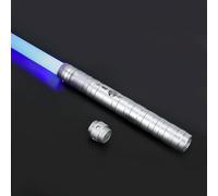 Lightsaber Fx Dueling Force 15 RGB Colors Type-C Metal Hilt Rechargeable 4 Modes Force Fx Dueling Light Saber Lightsaber Gifts for Boyfriend Girlfriend and Adults (Silver 1pc)