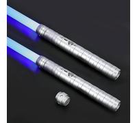 Lightsaber Fx Dueling Force 15 RGB Colors Type-C Metal Hilt Rechargeable 4 Modes Force Fx Dueling Light Saber Lightsaber Gifts for Boyfriend Girlfriend and Adults (Silver 2pc)