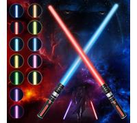 Lightsaber Lightsaber 12 Colours, Pack of 2 Lightsabers Children Adults, FX Lightsaber 2-in-1 Lightsaber Children Simulated Film Fight Soundfonts for Party Gift, Cosplay