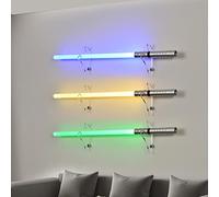 Lightsaber Stand,Lightsaber wall mount horizontal-katana sword wall mount display-Samurai Sword wall mount black plexiglass-Lightsaber wall mount vertical,Clear Plexiglass (lightsaber not included)