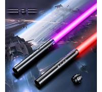 Lightsaber, Upgraded Rgb 15 Colors And 4 Battle Sound Modes, Rechargeable Lightsaber Toy With Sturdy Metal Handle, Suitable For Children Dress Up & Pretend Play (2 Pc Black)