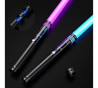 Lightsaber Toy for Kids Adults, Dueling Light Sabers with 16 Colors 4 Modes, Light Saber Light Up Sound Metal Handle Sword, Gifts for Halloween Christmas Decoration (30.7in / 78cm-Black-2 Pcs)