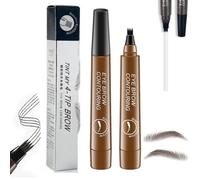 Lightsbetter 2 Pcs Waterproof Brow Pen, 4-Tip Eyebrow Pencil, Microblading Eyebrow Pen (Light Brown)