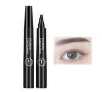 Lightsbetter Waterproof Brow Pen, Magical Waterproof Brow Pen, Hair Stroke Eyebrow Pen, Eyebrow Contouring Pen, 4 Tipped Precise Brow Pen, Microblading Eyebrow Pen 4 Fork Tip (Black)