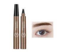 Lightsbetter Waterproof Brow Pen, Magical Waterproof Brow Pen, Hair Stroke Eyebrow Pen, Eyebrow Contouring Pen, 4 Tipped Precise Brow Pen, Microblading Eyebrow Pen 4 Fork Tip (Brown)
