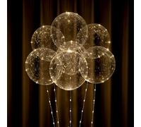 Lightsfever 8pc LED Light up Party Balloons with Batteries, Warm White Lights with Clear Bobo Balloons for Helium or Air, Home Decor Wedding Birthday