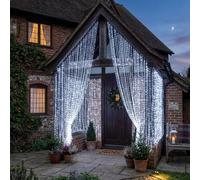 LightsGo 300 LED Curtain Lights 3x3m Mains Powered Fairy Lights (Cool White) Perfect Decorative Lights, Christmas, Festive, House Decoration Lights
