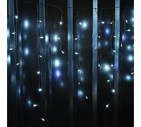 LightsGo Waterproof Cool White Icicle Christmas Fairy Lights 120 Lights 4 Metres Wide Plus Long Lead Cable - Safe Voltage (120 Lights 4M)