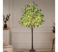 Lightshare 6FT Lighted Eucalyptus Tree 270L Warm White LED Artificial Greenery with Lights for Wedding Holiday Home Party Decoration Indoor Outdoor
