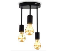 Lightsjoy Black Ceiling Light Industrial Pendant Light 3 Head Light Fitting