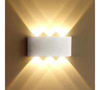 Lightsjoy Indoor/Outdoor Wall Light LED Modern IP65 Waterproof Wall Lamp Bedroom Up Down Wall Light Aluminum 6x120° Beam Angle Living Room Kitchen Stair (Warm White)