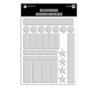 LightTech - Reflective Stickers, Set of 25 Waterproof Reflectors in Various Sizes, Self-Adhesive and Ideal for Your Bicycle, Pushchair and More, Reflectors Pram