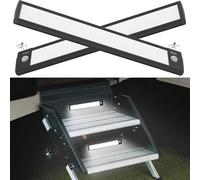 LIGHTULIFE Rv Exterior Light Camping Trailer Accessories，RV Step Light Camper Accessories for Outside Rechargeable Lights Under Cabinet Rv Porch Light Led 2PCS (Blcak, 46 LED)