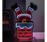 Lightup Santa's Leg in Chimney Christmas Infinity Decoration with LEDs Samuel Alexander Red One Size