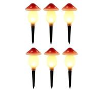 Lightware Solar Mushroom Garden Lights - Set of 3 or 6 LED Outdoor Mushroom Light Ornament - IP44 Weatherproof & Solar Powered Garden Decoration for Pathway, Patio & Lawn - Warm White (Set of 6)