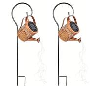 Lightware Solar Watering Can Garden Light - Decorative Outdoor LED String Lights with Warm White Glow - IP44 Weather Resistant Solar Powered Metal Hanging Lantern for Patio & Lawn - 31 LEDs (2)
