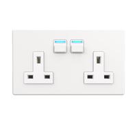 LightwaveRF Lightwave 2 Gang Smart Socket - White