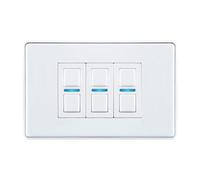 LightwaveRF Lightwave 3 Gang Smart Dimmer White