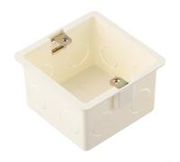 Lightweight 1 Gang Slim Back Box for Wall Socket and Light Switch with Brass Threaded Plastic Column Multiple Wiring Entry Points (80x80x50mm-square)