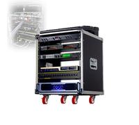 Lightweight 10U PA DJ Rack/Road Case, Mixer Rack, Metal Construction, 19.5” Depth, Wheels, Heavy-Duty Latches, Plywood, Non-slip Side Handles, for Pro Tour Grade(B1)