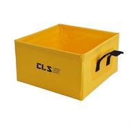 Lightweight 13L Square Folding Bucket for Outdoor For Camping Fishing Water Storage Portable Collapsible PVC Tarpaulin Design (Yellow)