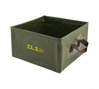 Lightweight 13L Square Folding Bucket for Outdoor For Camping Fishing Water Storage Portable Collapsible PVC Tarpaulin Design (Green)