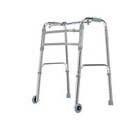 Lightweight 2.5kg Portable Foldable Rollator Walker Fram Aid Four Legs Walking Stick Standing Toilet Frame with 2 Wheel for Adult Seniors Disabled | Adjustable Height 78-95cm,Crutches Times