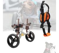 Lightweight 2-Wheel Dog Wheelchair for Back Legs Adjustable Mobility Aid Cart for Small/Medium Dogs Pet Leg Brace & Hip Support (Brown Size A)