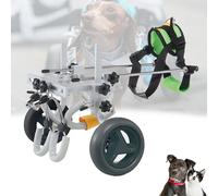 Lightweight 2-Wheel Dog Wheelchair for Rear Legs Adjustable Mobility Cart for Small/Medium Dogs Pet Leg Brace & Hip Support Enhance Walking Ability (Grey Size A)