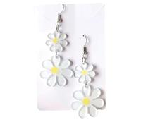 Lightweight 2D Flat Drop Earrings Creative Splicing Floral with Retro Y2K Vibe Ideal for Her