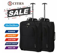 Lightweight 2x Set easyJet Premium plus 55x35x20 Cabin Hand Luggage Trolley Bags