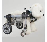 Lightweight 4-Wheel Dog Wheelchair Adjustable Aluminum Frame EVA Silent Tires for Pets with Back Leg Disability or Weakness Improve Mobility & Quality of Life