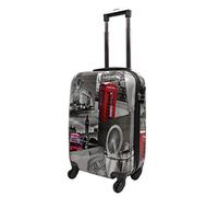 Lightweight 4 Wheel Hard Shell PC London Printed Luggage Suitcase Cabin Travel Bag (Small 20 " (Cabin Size))