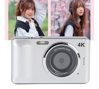 Lightweight 4K Digital Camera with 64MP 18X Zoom & 2.8” Screen - Silver