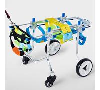 Lightweight 4Wheel Dog Wheelchair for Disabled Pets Adjustable Canine Mobility Cart for Rear Legs Helps Dogs Walk Again Pet Recovery Support