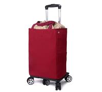 Lightweight 5-Wheel Grocery Cart - 20 kg Capacity - Insulated Shopping Bag - Effortless Transport & Storage - Aluminum Grocery Trolley with Cooler Bag
