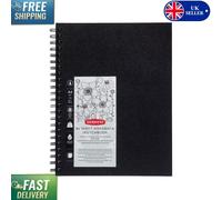 Derwent Big Book Hardback Sketch Book, A4 Portrait, Drawing & Writing, 86 Sheets, Acid-Free Paper, Wirebound Spine, Professional Quality, 2301607,Black,A4