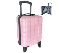 Lightweight ABS Underseat Hard Cabin Suitcase 40x25x20cm | Cabin Approved EasyJet, RyanAir British Airways, Emirates, Virgin Atlantic & More - Pink