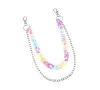 Lightweight Acrylic Alloy Pants Chain Double Layer Candy Color Trousers Chain Accessories For Festivals And Parties Eye Catching Casual
