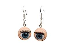 Lightweight Acrylic Eyeball Earrings Fake Eyelashes Alternative Gothic Accessories Doll Eye Punk Earrings, フリーサイズ