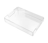Lightweight Acrylic Serving Tray with Handles Luxury Clear Food Storage Container for Kitchen & Living Room Large 20x30x5cm Food Platter