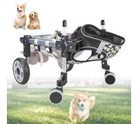 Lightweight Adjustable Dog Wheelchair for Back Legs - 4-Wheel Mobility Aid for Small & Medium Dogs - Easy Maneuverable Pet Stroller for XS Bs
