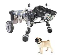Lightweight Adjustable Dog Wheelchair for Hind Legs Space Aluminum Anti Slip Wheels for Did or Injured Pets Supports Healing Size L (4 Wheels)