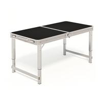 Lightweight Adjustable Folding Camping Table - Portable Aluminum with Handle 150Kg Capacity Ideal for Outdoor Activities Picnics BBQs Beach & Tailgating