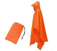 Lightweight adult rain raincoat with hood and three in one design, waterproof and windproof, suitable for outdoor environments like mountaineering and camping (orange)