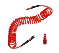 Lightweight Air Compressor Hose 1/4" Polyurethane Recoil Air Hose with Bend Restrictors Flexible and Kink Resistant Recoil with Bend Restrictors Compressor Accessories