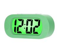 Lightweight Alarm Clock with Large LCD Display and Silicone Cover for Travel Protection (green)
