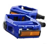 Lightweight Alloy Bike Pedals 110mm Reflective Strips | Sturdy aluminum alloy, 9/16 inch spindle, anti-slip pins, wide platform, for mountain bike compatible